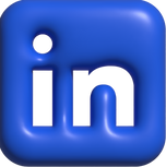 Blue 3D LinkedIn Icon